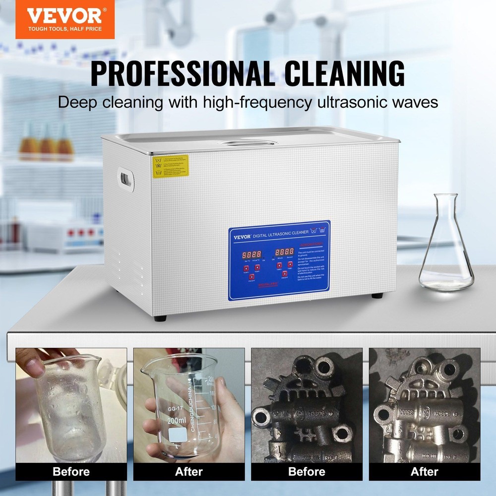 Powerful 30L Ultrasonic Bath 40kHz Digital Control Panel