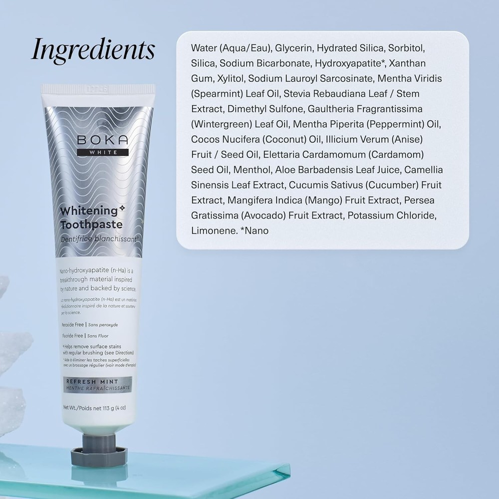 Boka Fluoride Free Toothpaste, Nano Hydroxyapatite Toothpaste, Appropriate for S