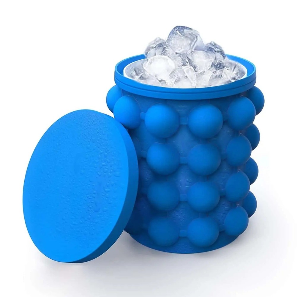 Silicone Ice Cube Maker Portable Bucket - Space Saving Kitchen Tools