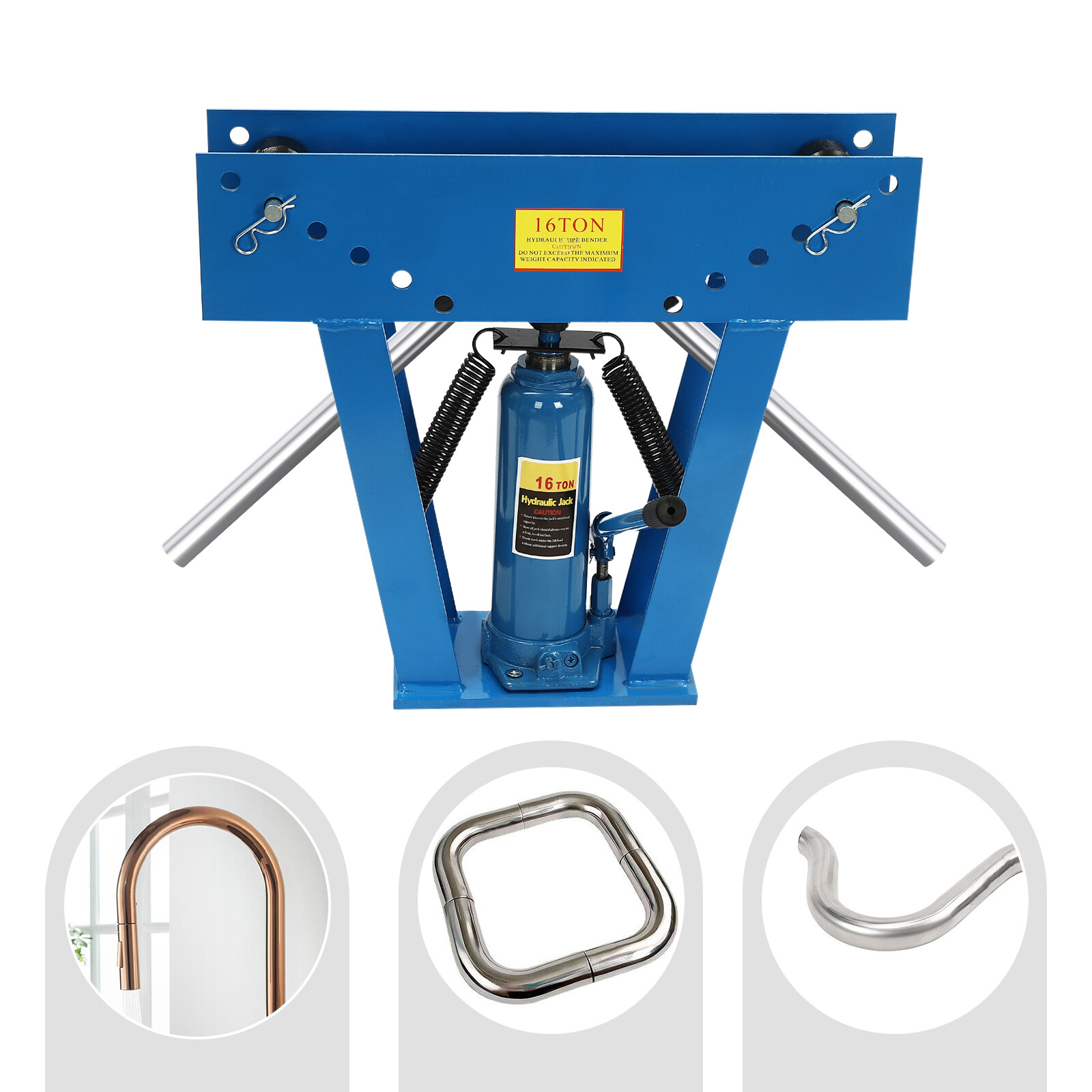 16 Ton Pipe Bender Manual Hydraulic Piping Bending Exhaust Tube Fabric w/8 Dies