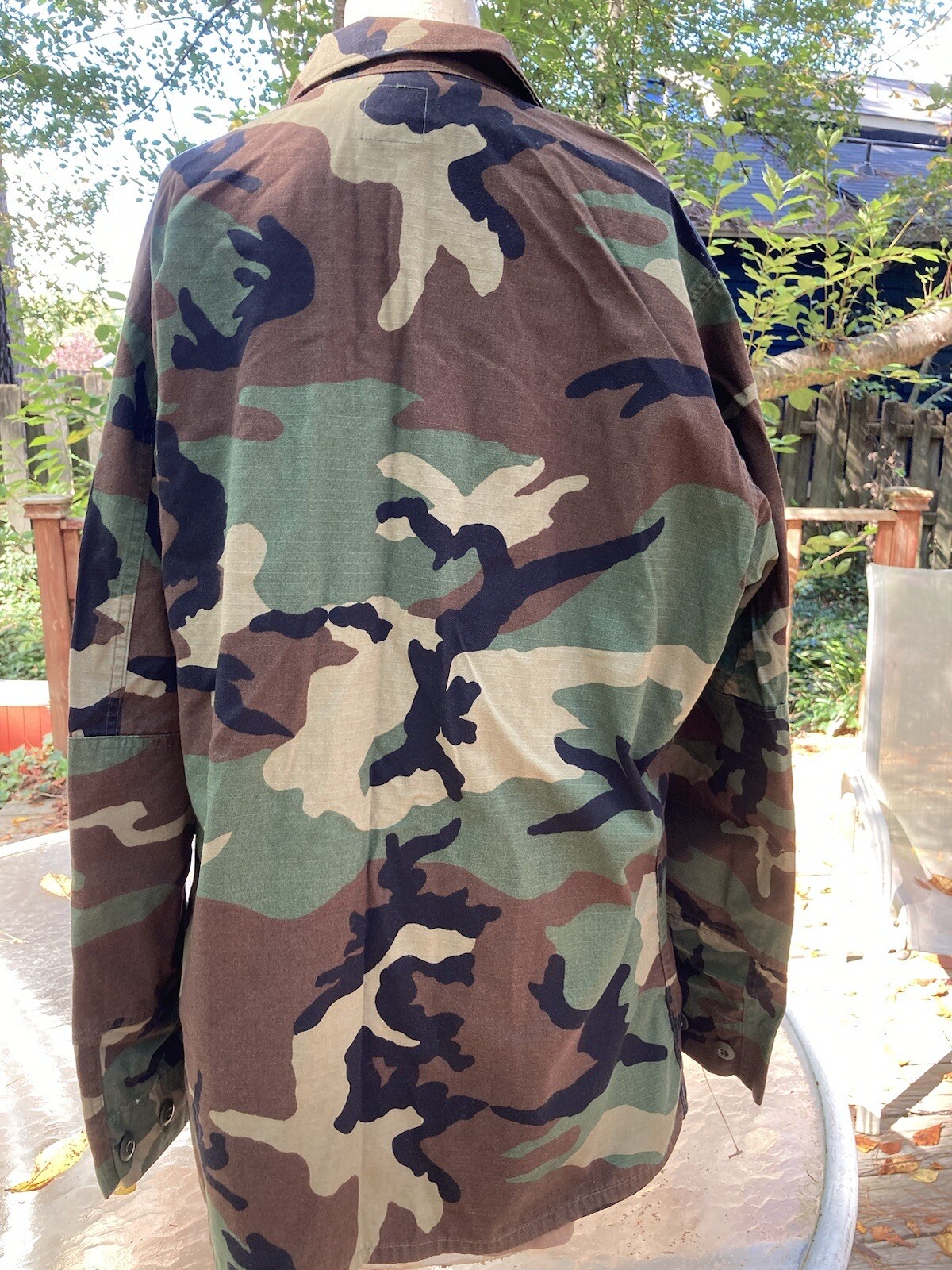 VTG USGI M81 Woodland Camo BDU Shirt, Army Military Uniform Medium Short