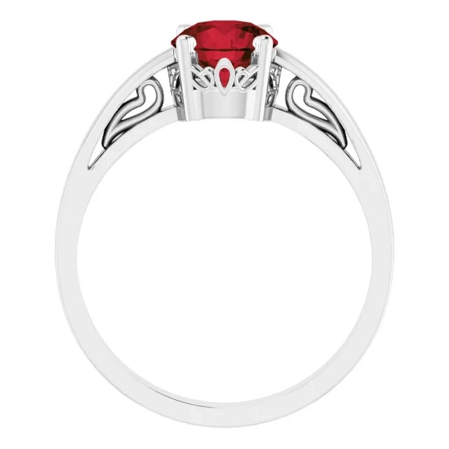 6.5mm Silver Round Ring Setting Scroll Solitaire Ring Mount Sterling 4 Prong