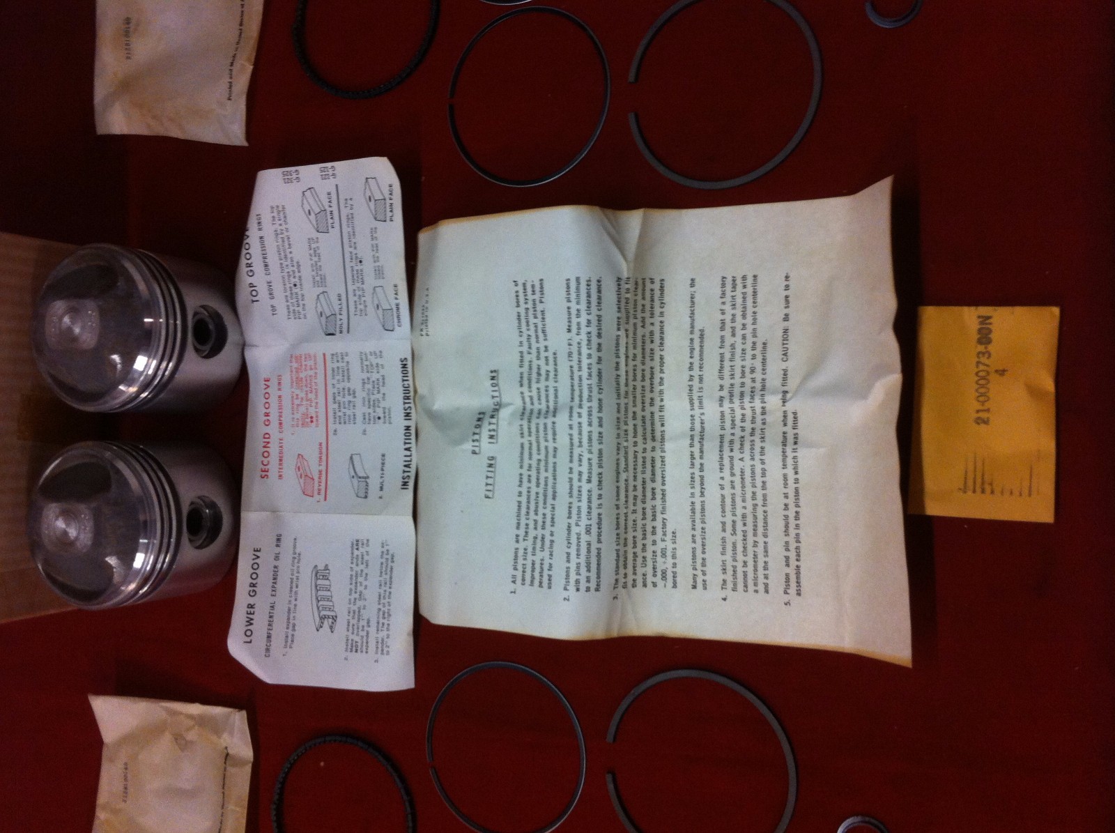 Harley Piston Kit NORS 74" 74CI 1200 Knucklehead Panhead Shovelhead .040 11228