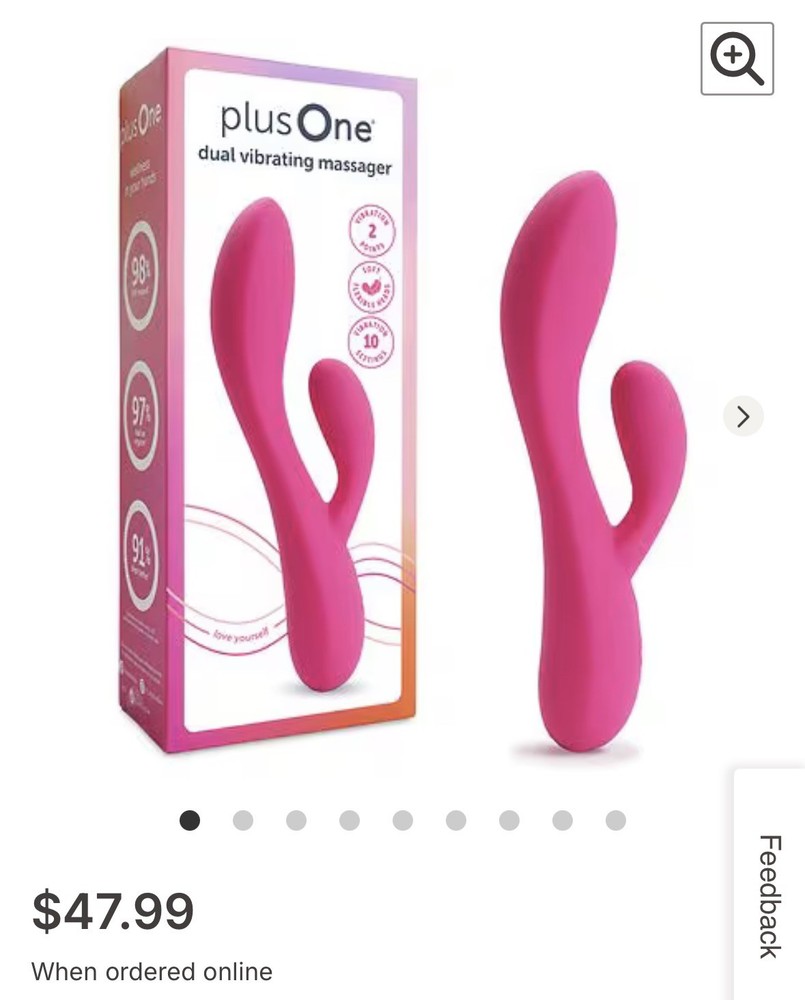 plusOne 6704 Dual Vibrating Massager - Pink