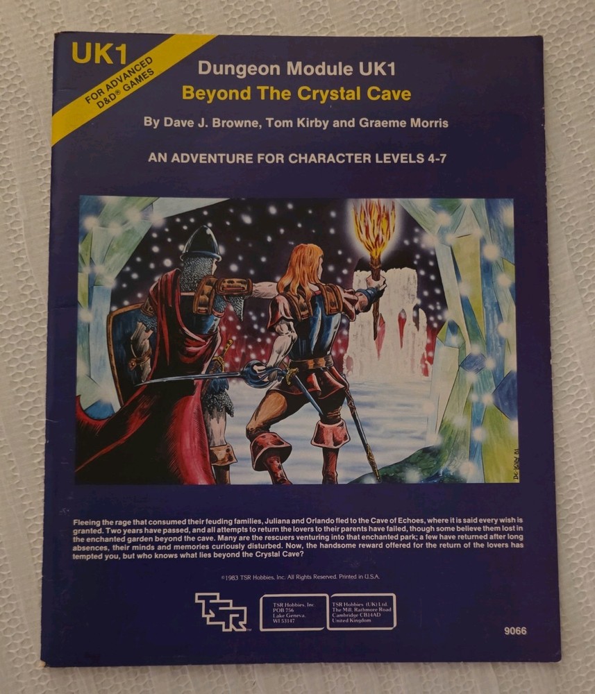 TSR AD&D: Module UK1: Beyond the Crystal Cave