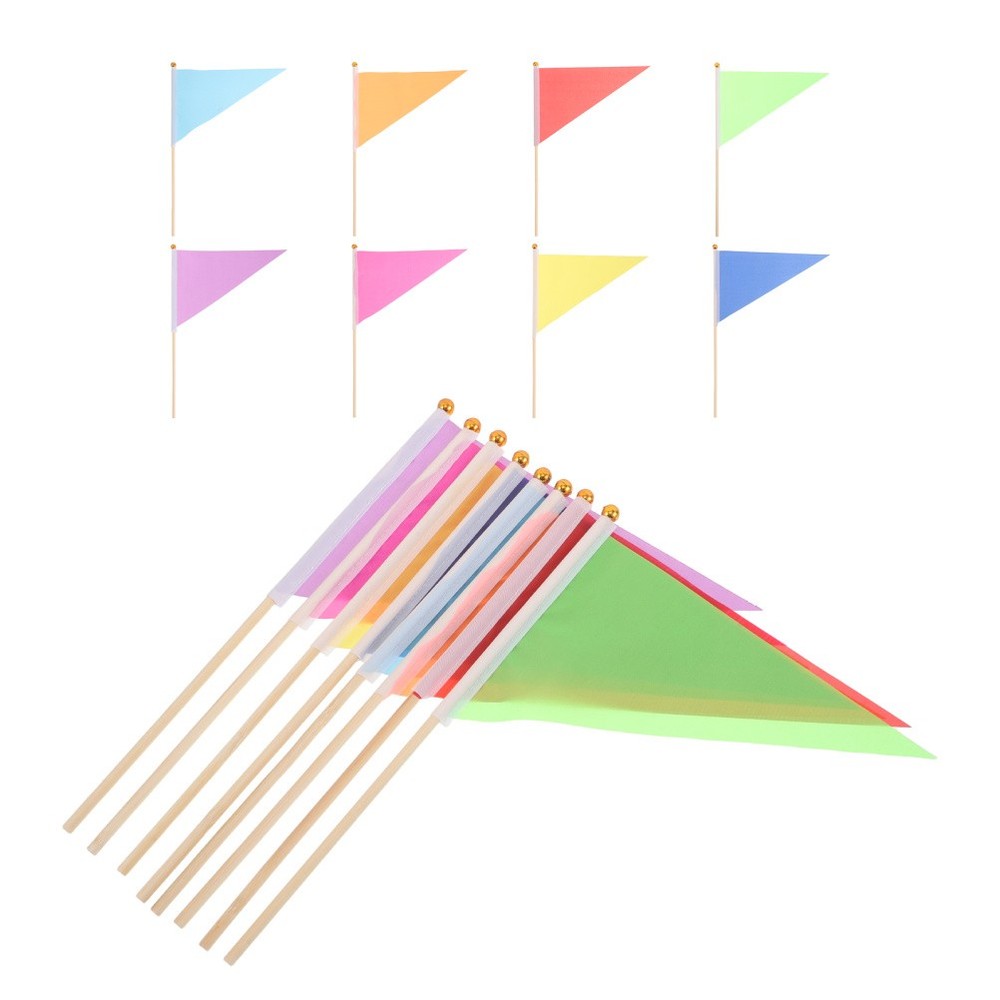 16PCS Marking Flags, Triangular Yard Flags for Lawn & Irrigation & Landscape &