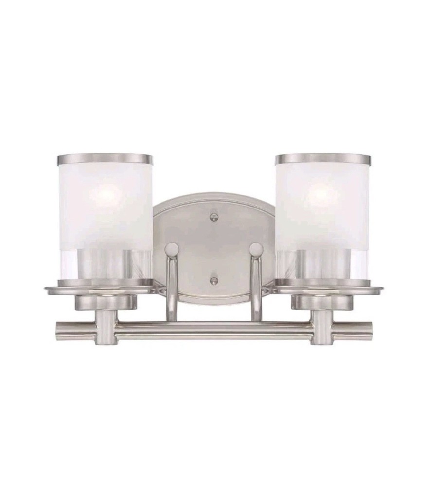 Hampton Bay Truitt 2-Light Brushed Nickel Vanity Light
