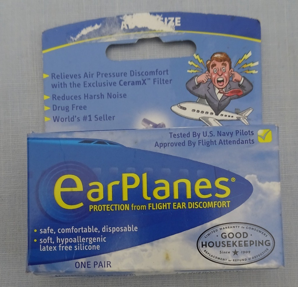 EARPLANES ADULT EAR PLUG 1PR NIB NEW
