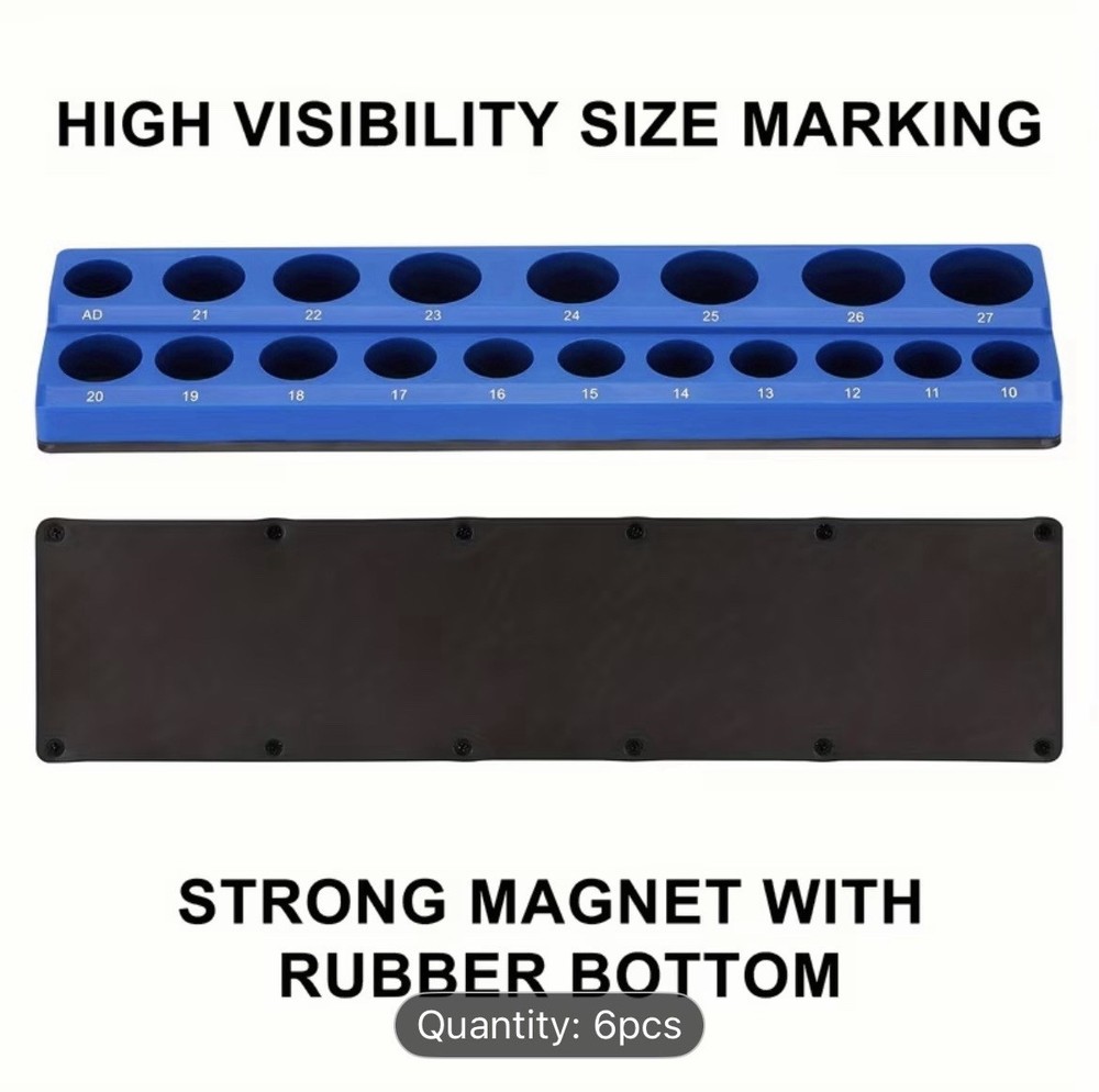 6 Pc Magnetic Socket Holder/organizer Set