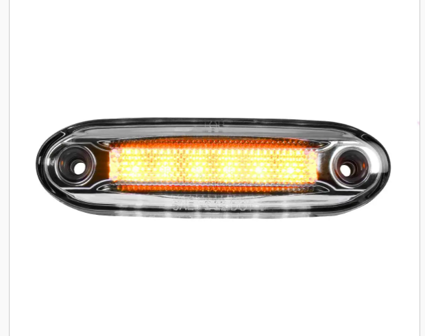 5-1/8″ RECTANGULAR AMBER LED SIDE MARKER LIGHT WITH WHITE UNDER GLOW EFFECT