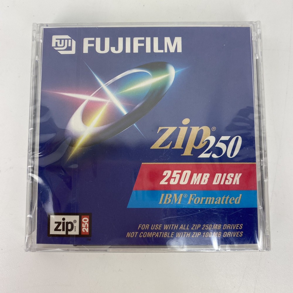 FACTORY SEALED Fujifilm 250 MB Zip Disk IBM Format  Package ZIP250