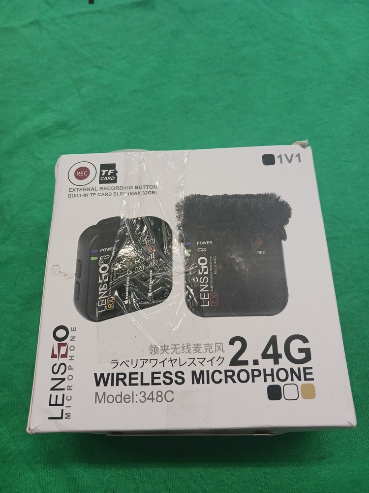 LENSGO 348C 2.4G Wireless lavalier Microphone System Interview Record Microphone