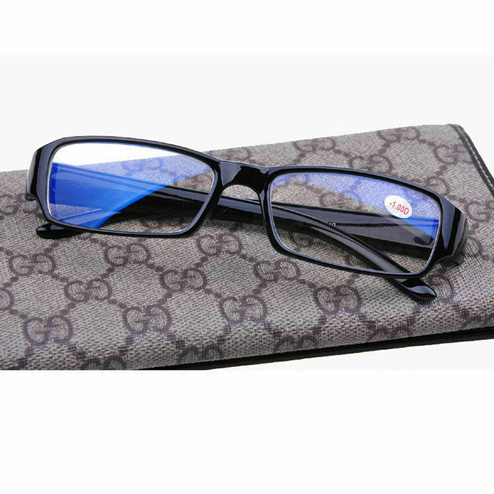 Trendy Short Sighted Glasses Plastic Rectangle Eyeglasses -100 -150 / -600