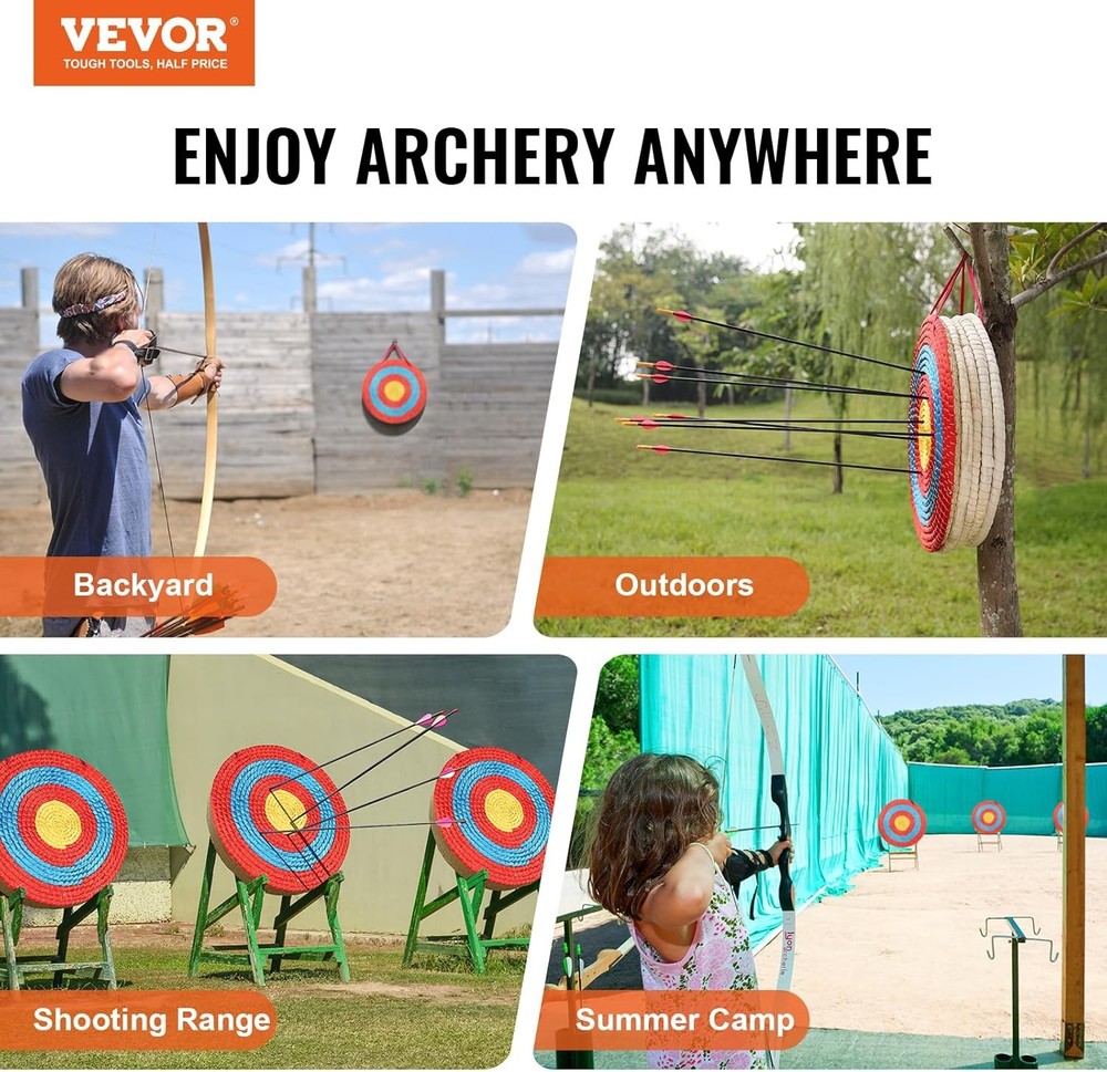 Traditional Hand-Made Solid Straw round Archery Target Shooting Bow