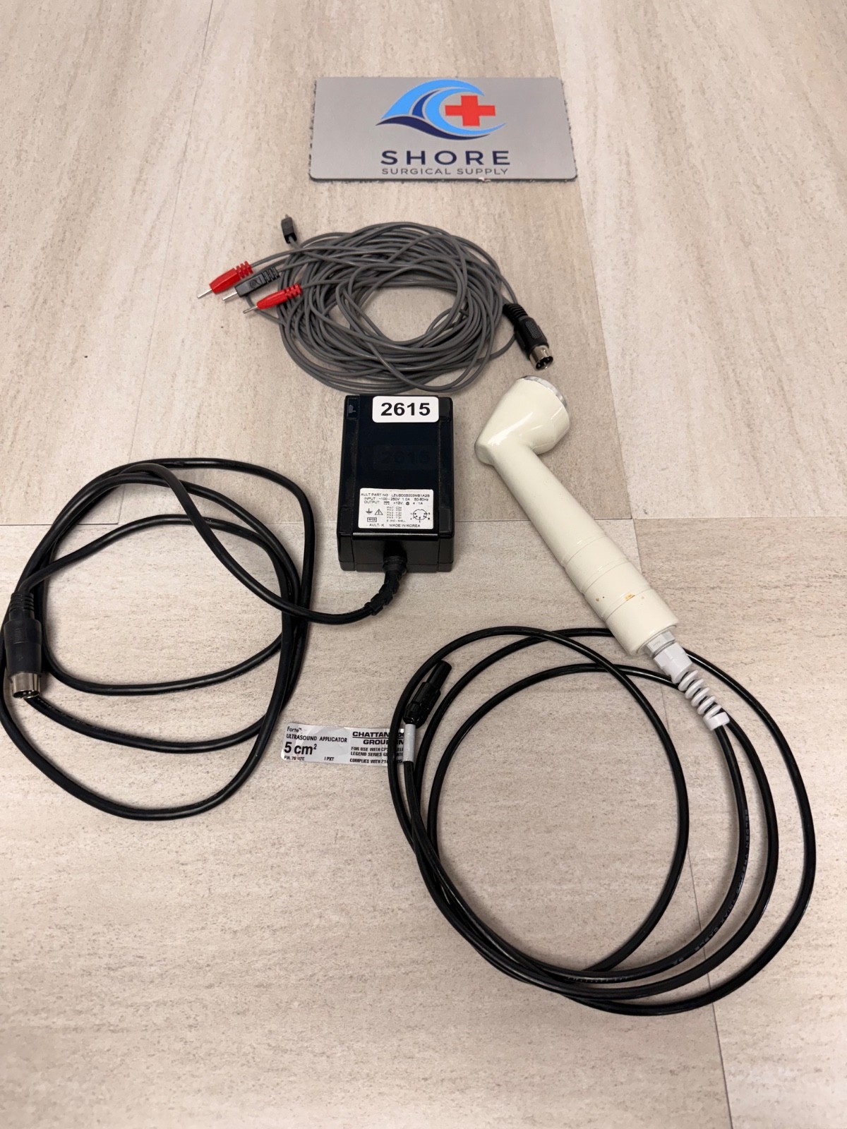 Intelect 5 Cm Ultrasound Head Applicator 27335, Power Supply, Lead Set 2615