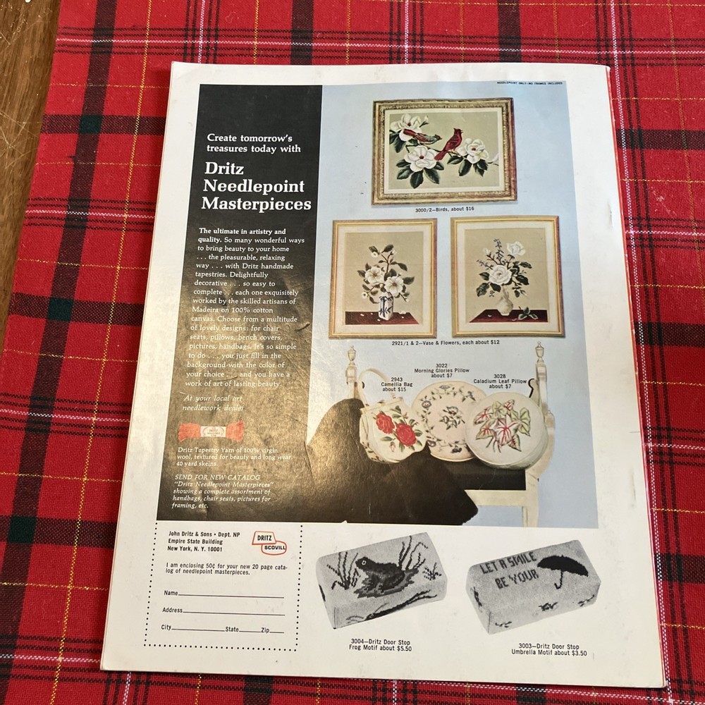 McCall's Needlepoint Instructions For Beginners Patterns Cross Stitch 1960s