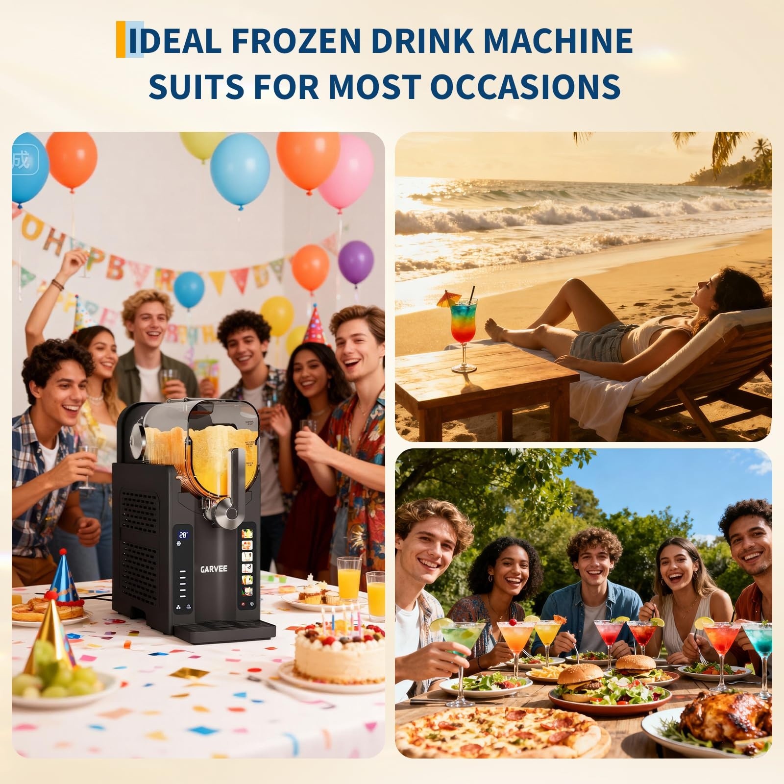 Slushie Machine for Home No Ice Needed Frozen Drink Maker with LED Display
