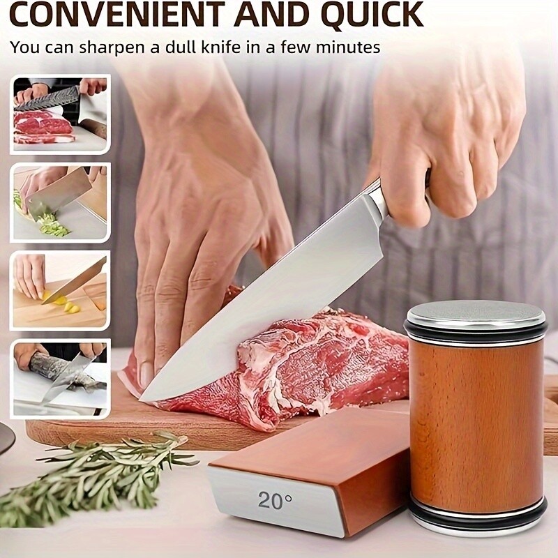 2 Angles Rolling Knife Sharpener Kit Grinding Stone Sharpening System Diamonds