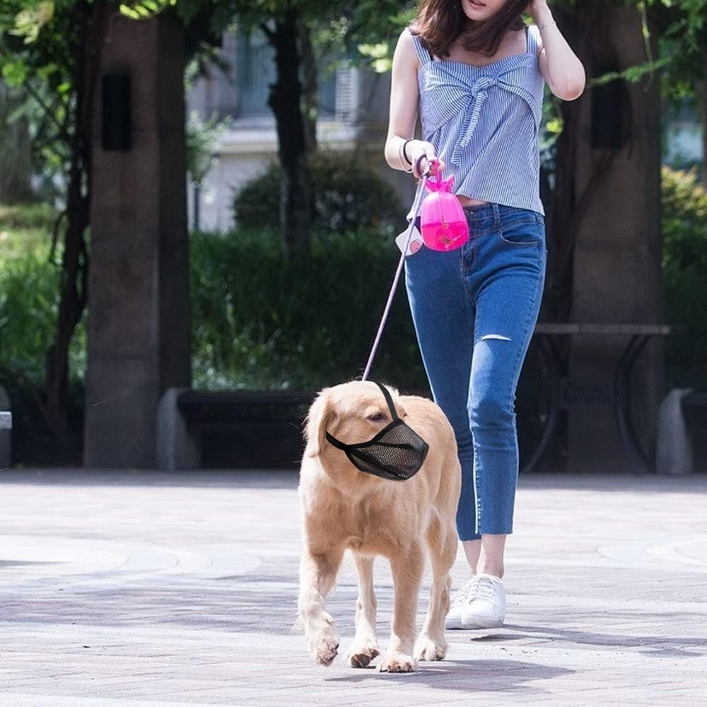 Dog Muzzle Soft Mesh Covered Muzzles Small Medium Large & X-Large Dogs Muzzle W/