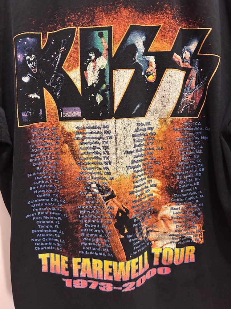 KISS The Farewell Tour 1973-2000 T Shirt - Black Size XL