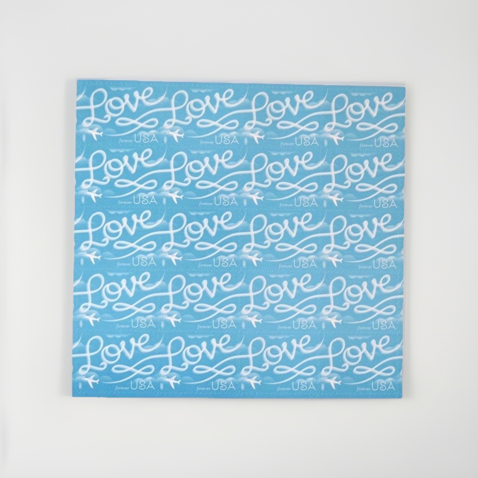 2017 USPS SHEET OF 20 FIRST CLASS LETTER STAMPS LOVE SKYWRITING 78¢