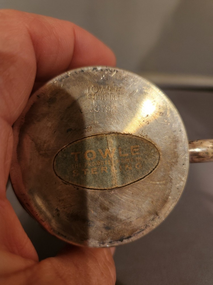 Antique TOWLE Solid STERLING SILVER 925 BABY CUP - Monogram K