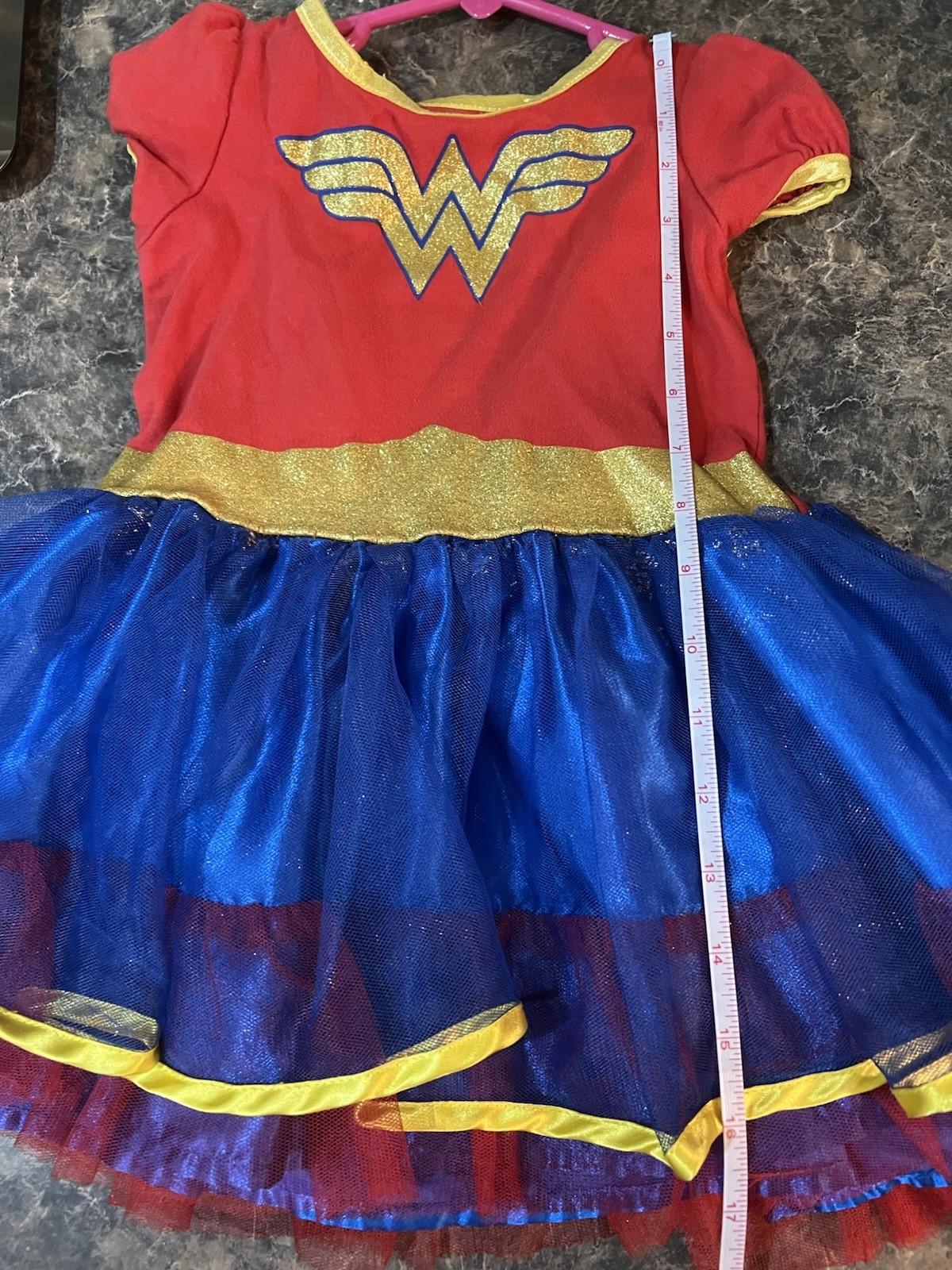 Wonder Woman Kids Dress Costume with Tutu Skirt Toddler 3T Halloween Superhero