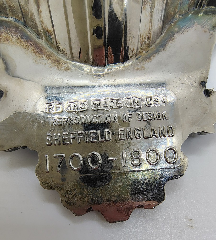 Sheffield Silver Plate Shell Bowl Dish Reproduction Design 1700-1800 Made In USA