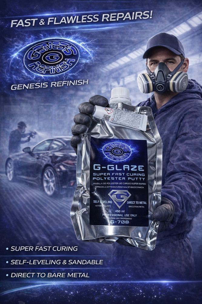 GENESIS REFINISH G-GLAZE SUPER FAST CURING POLYESTER PUTTY 450ML