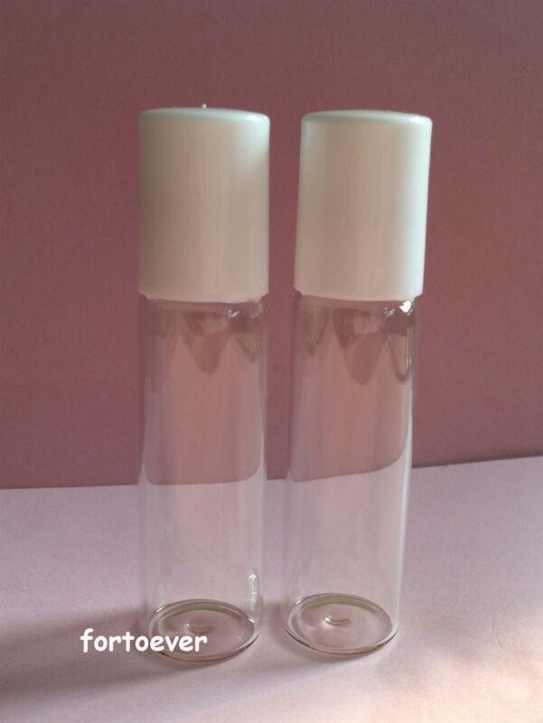 50pcs 10ml Clear Roll On Roller Ball Refillable Empty Liquid Prefume Bottle