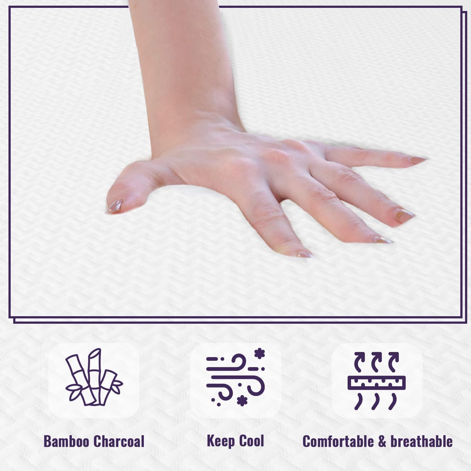 Bamboo Charcoal Gel Memory Foam Mattress, CertiPUR-US Certified and Breathable