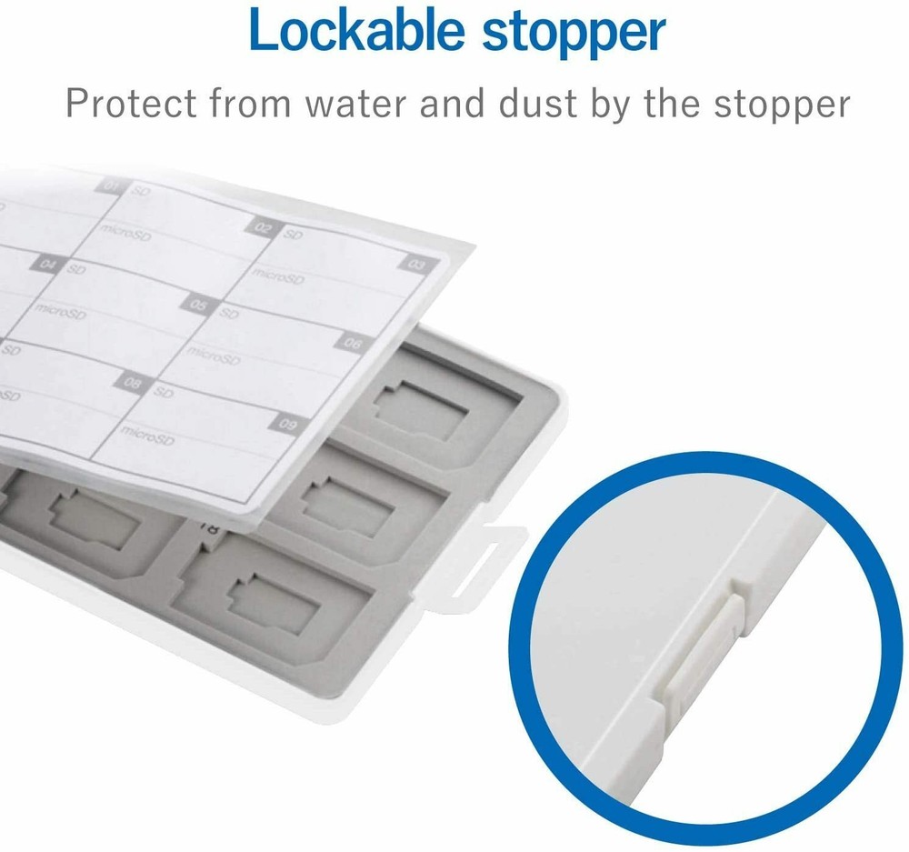 ELECOM Memory Case for 18 SD Cards and 18 microSD Cards Shock