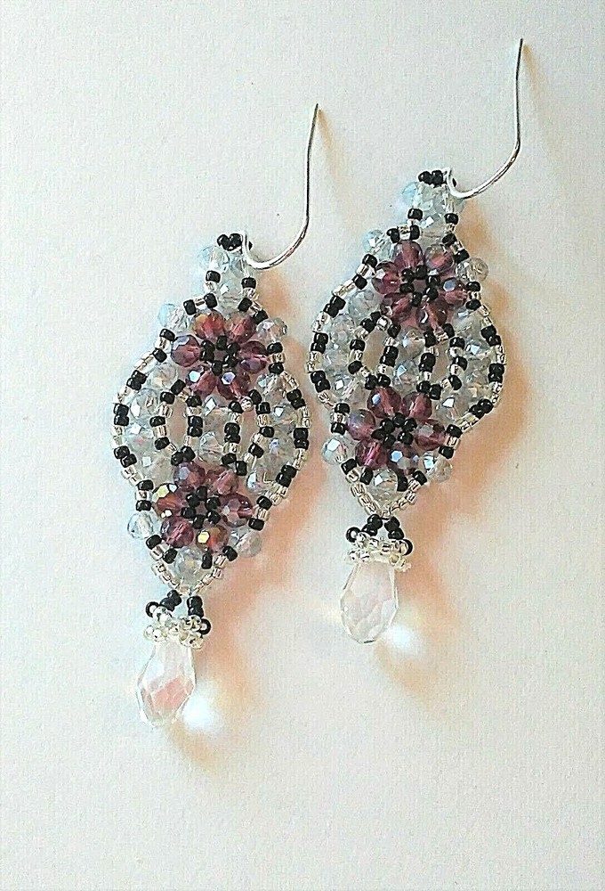 Handmade Amethyst Luster Chandelier Earrings