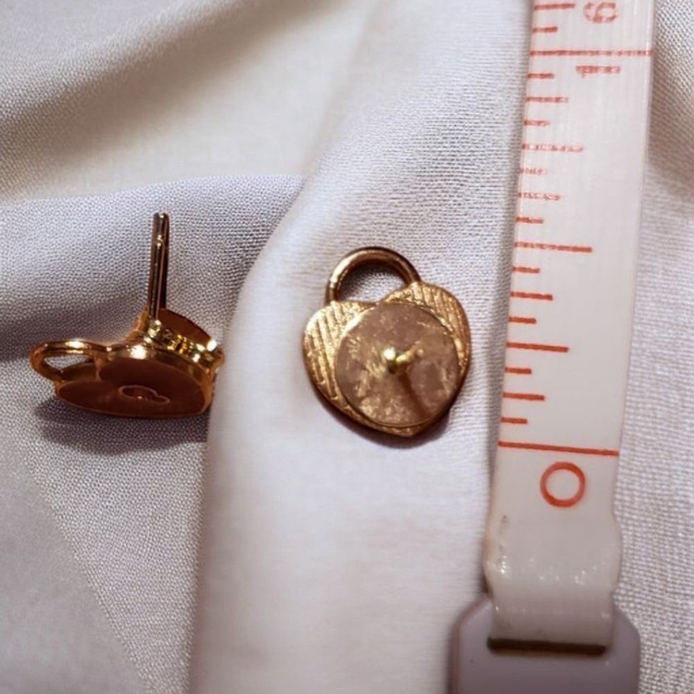 Coquette Heart Lock Stud Earrings