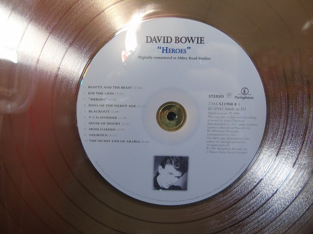 DAVID BOWIE Large Framed Gold Disc Limited Edition