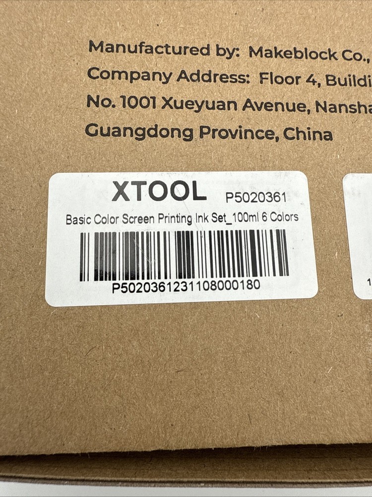 xTool Basic Color Color Screen Printing Ink Set 100ml 6 Colors BRAND NEW