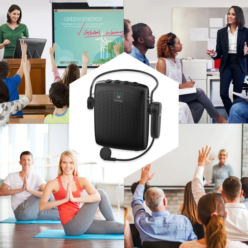 WinBridge Voice Amplifier with Bluetooth, Portable Speaker and Microphone Set...