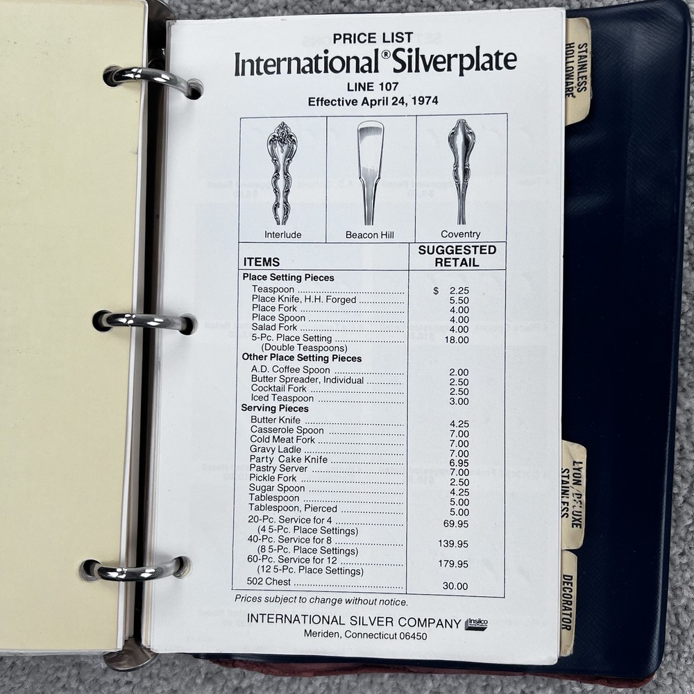 MCM International Silver Company Sales Manual 1975 Advertising Plan Flatware