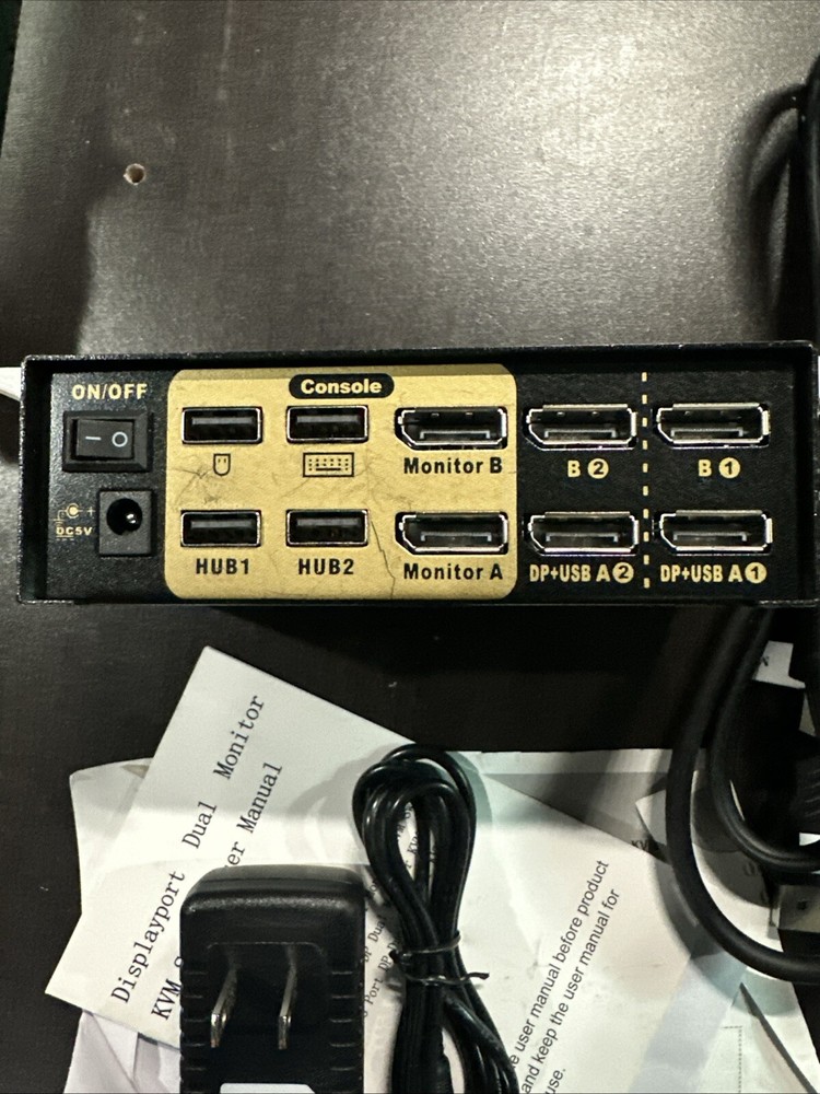 SweetySun KVM Switch DP 4 Port USB Switch Multiple Displays Display Port
