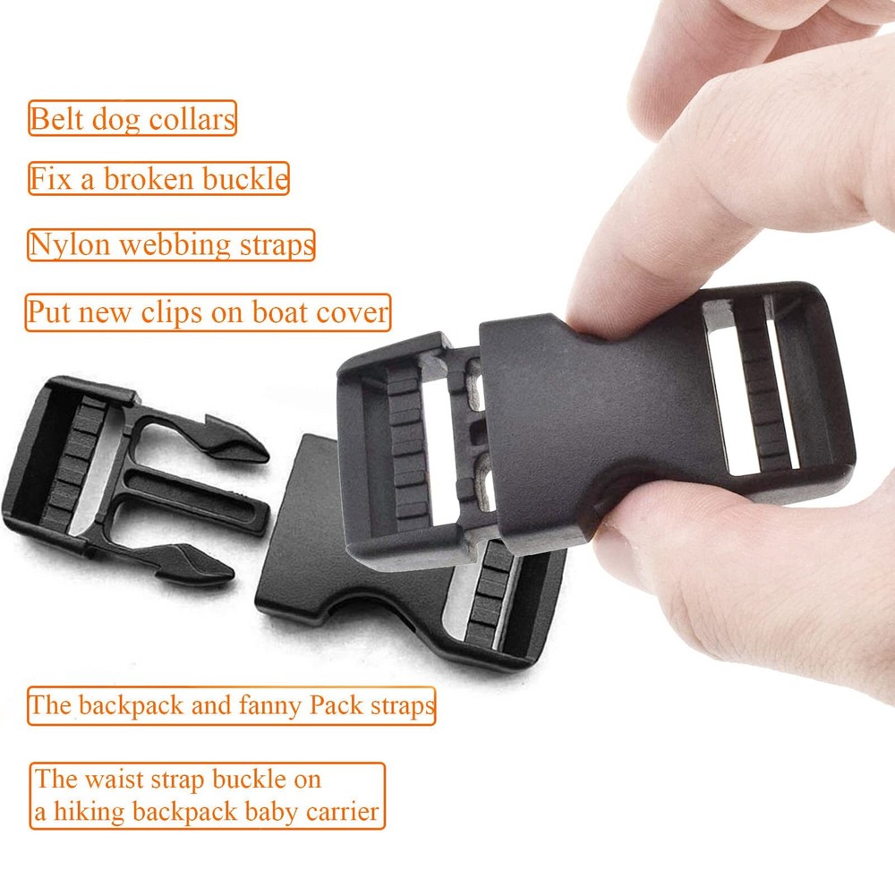 Plastic Buckle Clips for 1 Inch Straps 4 Pack 1" Quick Side Release Buckles