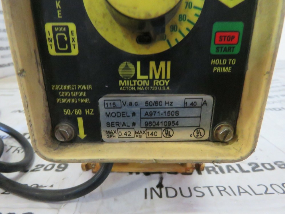 MILTON ROY DOSING PUMP A971-15-S USED