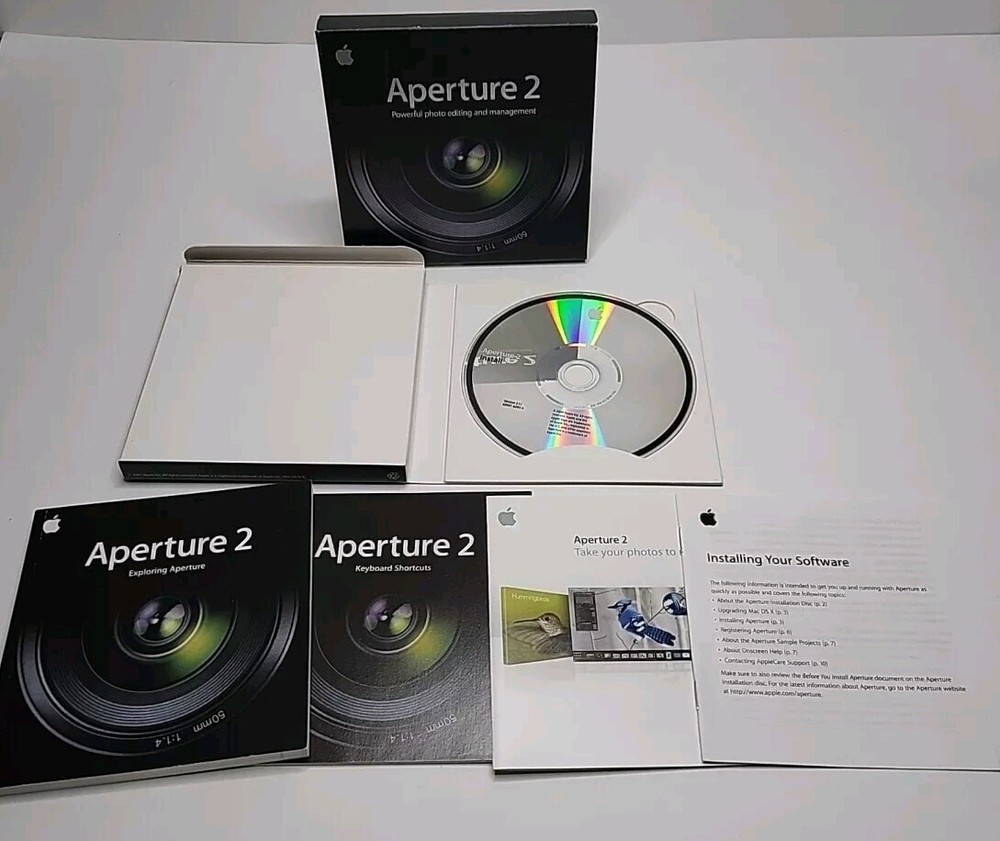 Apple Aperture 2 for Mac Photo Editing w/ Serial Number (missing training disc)
