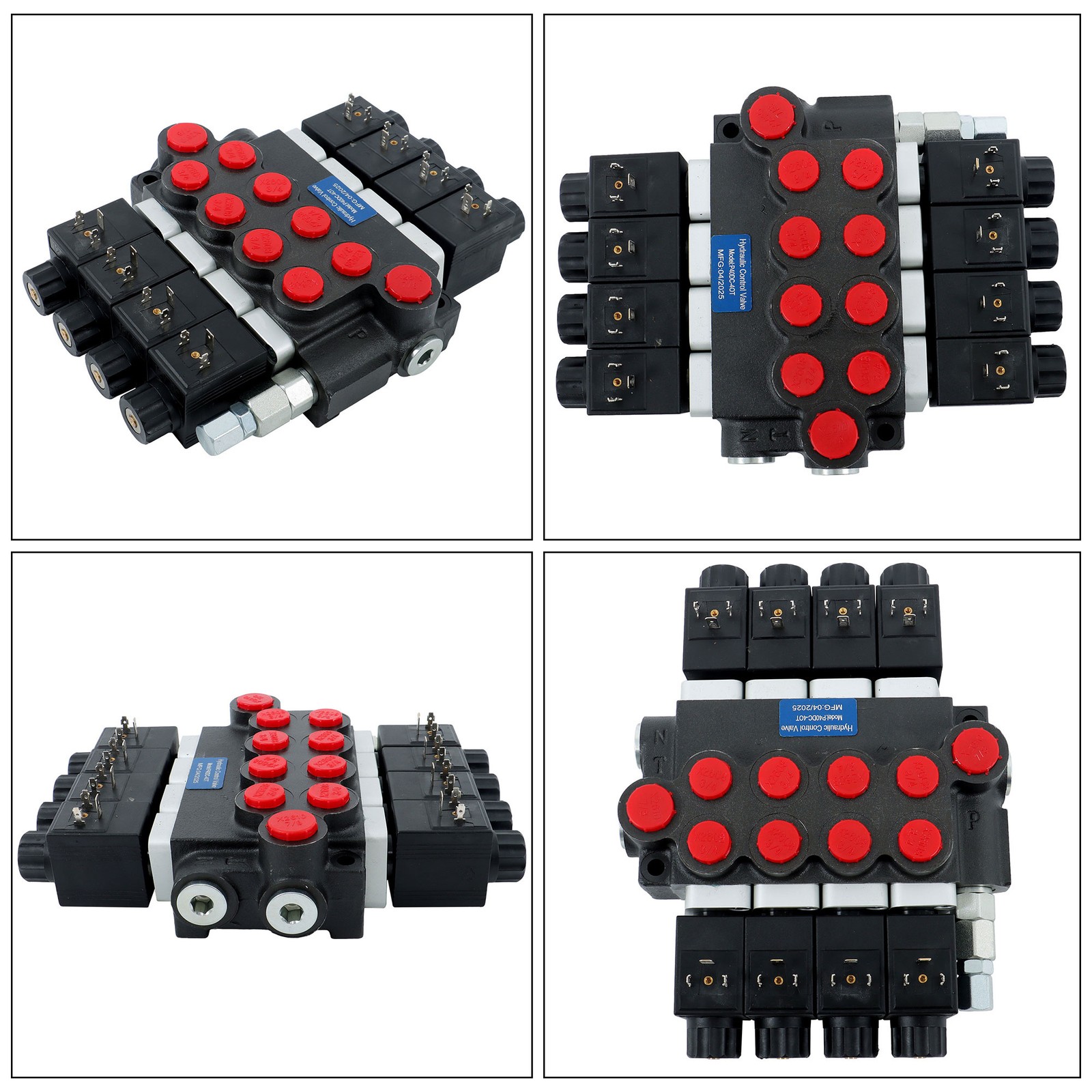 Heavy Duty 4 Spool Hydraulic Control Valve 12V DC 13 GPM 3600 PSI