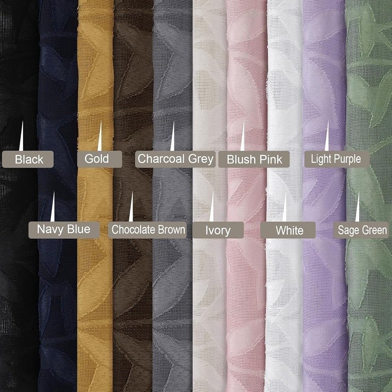Light Filtering Leaf Jacquard Curtains 63 inch Polyester Window Panels 2 Pack US