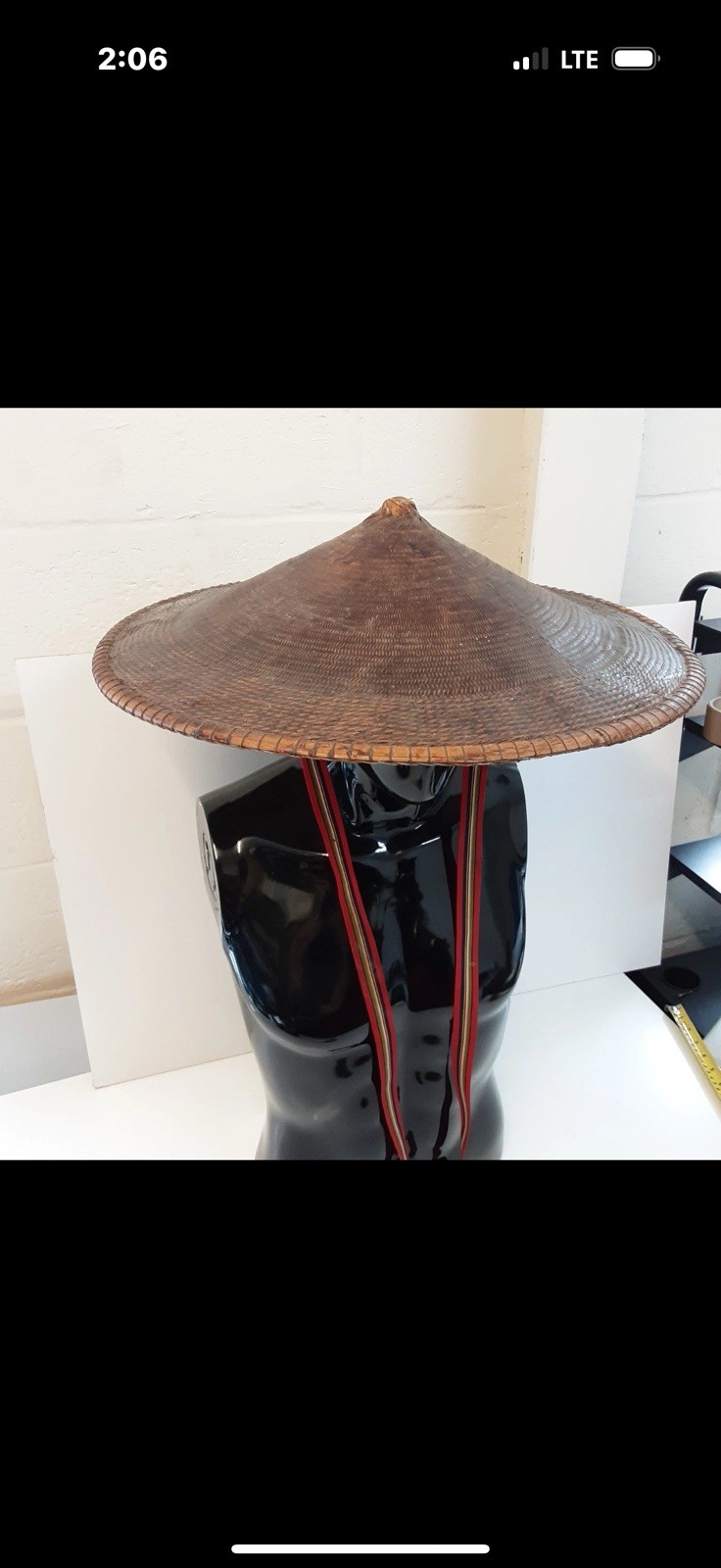 Authentic Japanese Conical Asian Samurai Coolie Antique Ninja Warrior Sun Hat