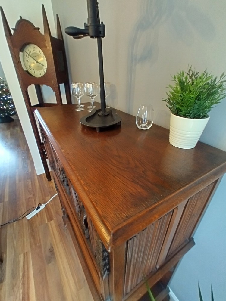 Antique Belgian Gothic Revival Sideboard Oak