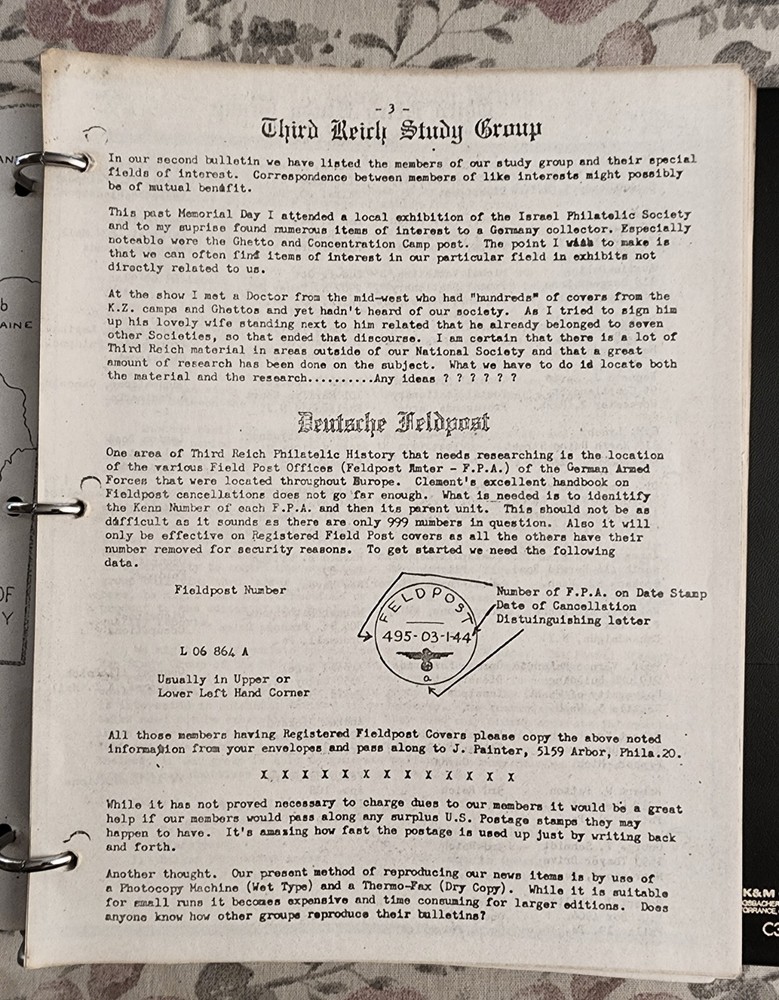 Vintage The Germany Philatelic Society Third Reich Study Group Stamp Collectors