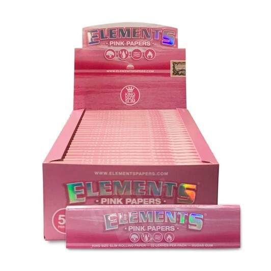 😎 5X PACKS ✨ ELEMENTS PINK✨ KING SIZE SLIM ROLLING PAPERS👀