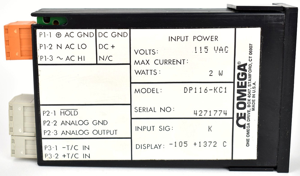 Omega DP116-MC1 Digital Panel Thermocouple Temperature Readout Display Meter
