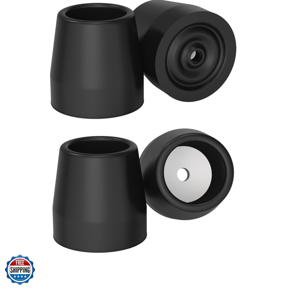 Walker Tips 4-Pack, 1 1/8'' Heavy Duty Rubber Replacement Tips for Walker, Co...